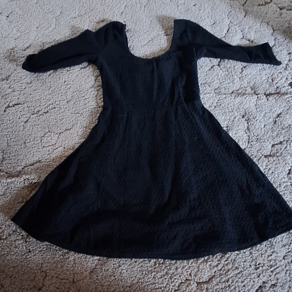 Hollister quarter sleeves skater skirt dress with cutout back and bow detail